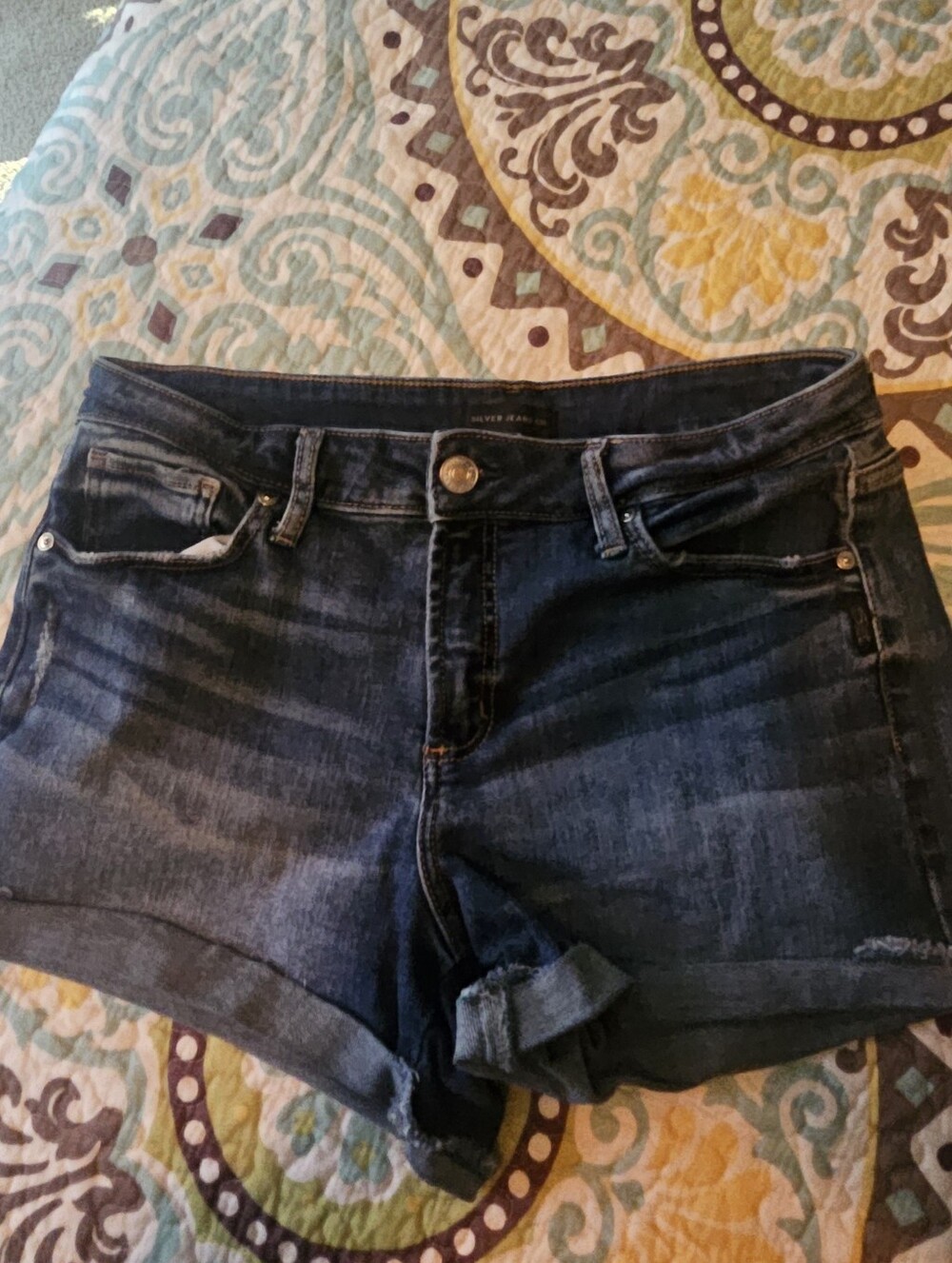 Silver Jeans Dark Blue Denim Jean Shorts